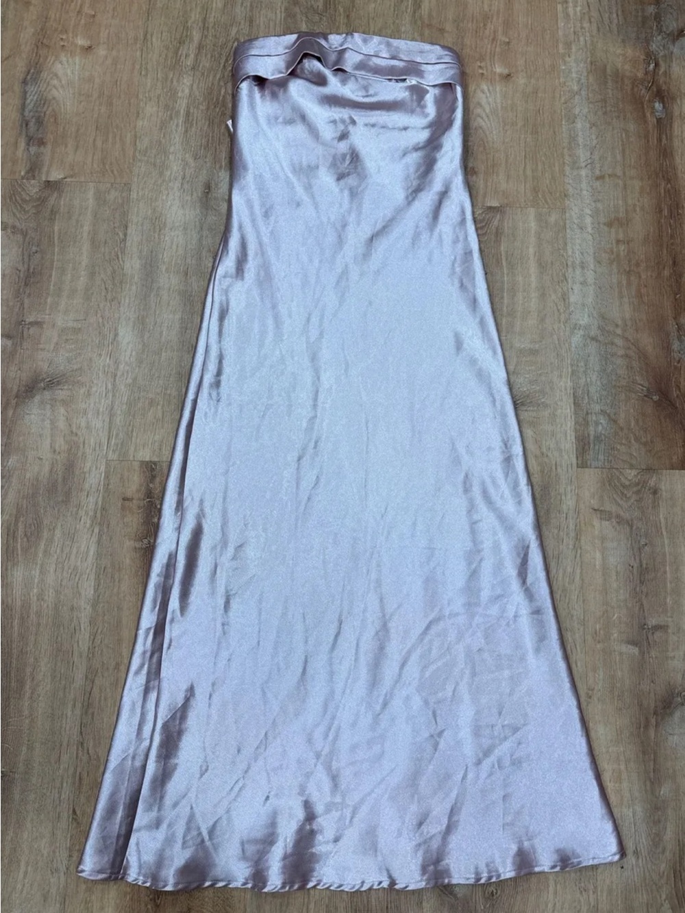 SHEIN Strapless Satin Slip Dress in Light Lilac